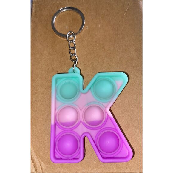 ☀️3/$12☀️ Letter K Pop Fidget Toy Keychain - Picture 1 of 3